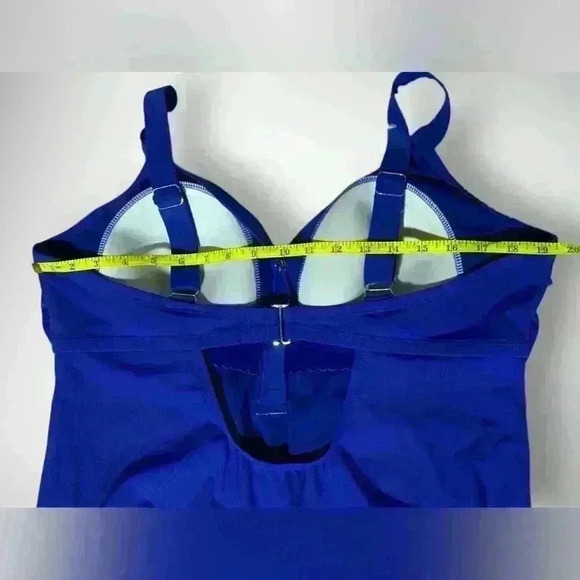 Womens Blue One Piece Swimsuit Size 20W Adjustable Straps by Xhilaration - Picture 4 of 8